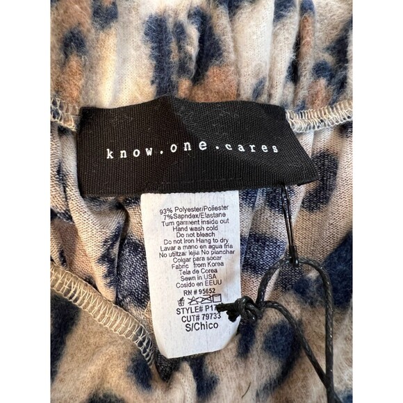 Know One Cares Leopard Print Jogger Pants Brown Womens S Elastic Waist NWT - Picture 2 of 4